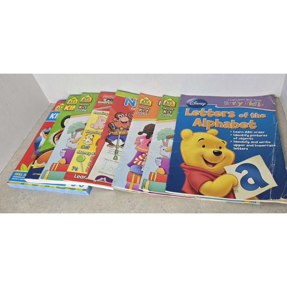 Collection of Educational Workbooks Pre-K to Grade 2 Reading Math Shapes 8 Books